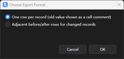 Choosing a report layout screenshot