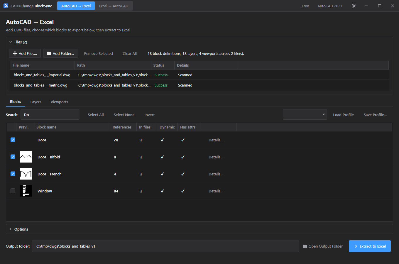 Blocks tab screenshot