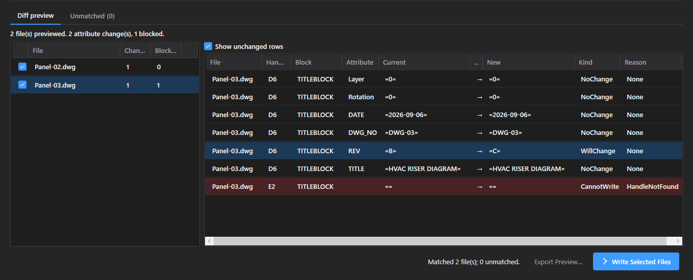 Diff preview screenshot