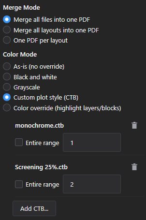 Merge Mode, Color Mode and CTB screenshot