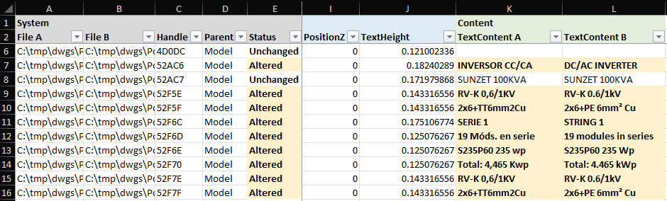 Export to Excel screenshot