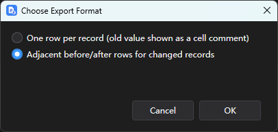Choosing a report layout screenshot