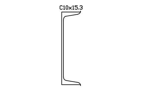 Vorschau des Symbols C10x15.3, Block AISC_C10X15.3