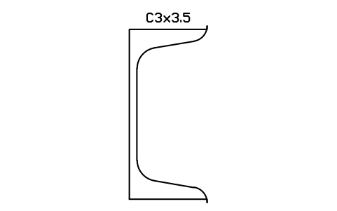 Vorschau des Symbols C3x3.5, Block AISC_C3X3.5