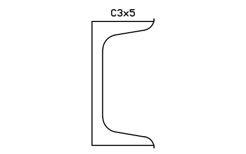 Vorschau des Symbols C3x5, Block AISC_C3X5