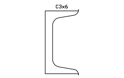 Vorschau des Symbols C3x6, Block AISC_C3X6