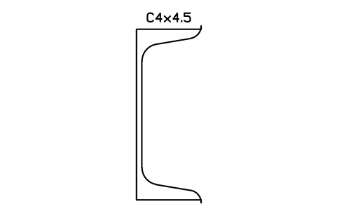 Vorschau des Symbols C4x4.5, Block AISC_C4X4.5