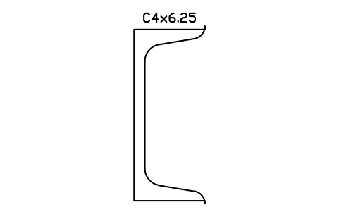 Vorschau des Symbols C4x6.25, Block AISC_C4X6.25