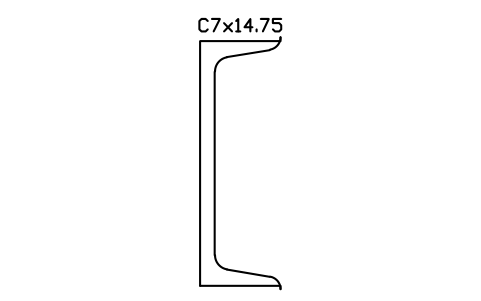 Vorschau des Symbols C7x14.75, Block AISC_C7X14.75