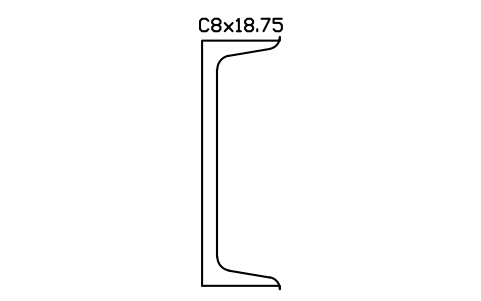 Vorschau des Symbols C8x18.75, Block AISC_C8X18.75