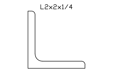 Vorschau des Symbols L2x2x1/4, Block AISC_L2X2X1_4