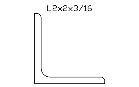 Vorschau des Symbols L2x2x3/16, Block AISC_L2X2X3_16