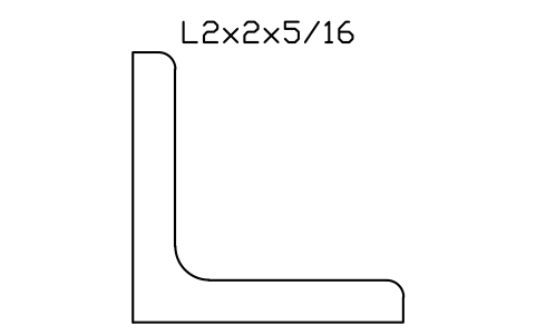 Vorschau des Symbols L2x2x5/16, Block AISC_L2X2X5_16