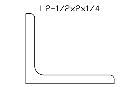 Vorschau des Symbols L2-1/2x2x1/4, Block AISC_L2_1_2X2X1_4