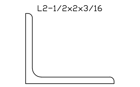 Vorschau des Symbols L2-1/2x2x3/16, Block AISC_L2_1_2X2X3_16