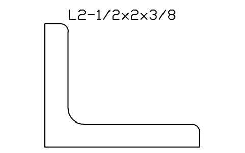 Vorschau des Symbols L2-1/2x2x3/8, Block AISC_L2_1_2X2X3_8