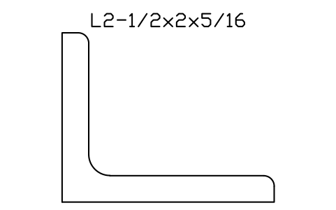 Vorschau des Symbols L2-1/2x2x5/16, Block AISC_L2_1_2X2X5_16