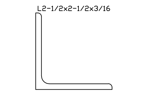 Vorschau des Symbols L2-1/2x2-1/2x3/16, Block AISC_L2_1_2X2_1_2X3_16