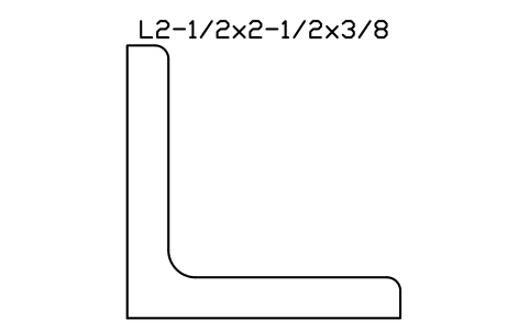 Vorschau des Symbols L2-1/2x2-1/2x3/8, Block AISC_L2_1_2X2_1_2X3_8