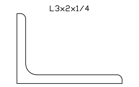 Vorschau des Symbols L3x2x1/4, Block AISC_L3X2X1_4