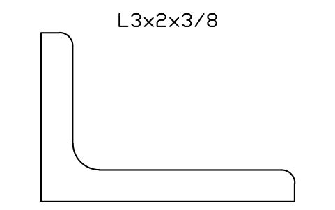 Vorschau des Symbols L3x2x3/8, Block AISC_L3X2X3_8