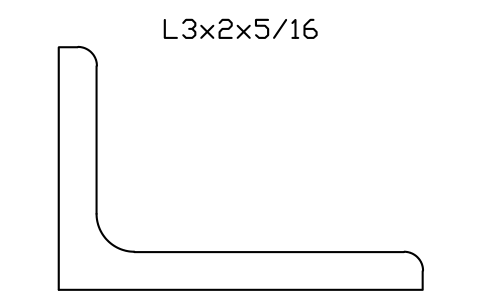 Vorschau des Symbols L3x2x5/16, Block AISC_L3X2X5_16