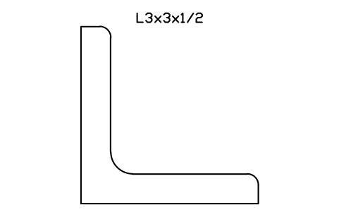 Vorschau des Symbols L3x3x1/2, Block AISC_L3X3X1_2