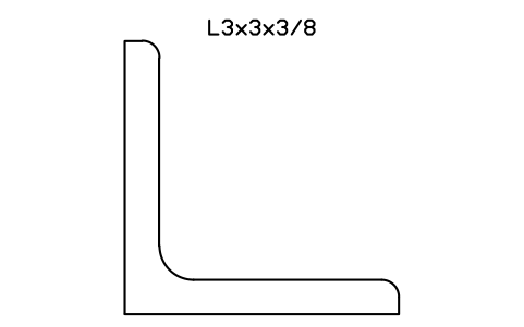 Vorschau des Symbols L3x3x3/8, Block AISC_L3X3X3_8