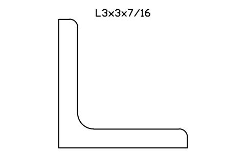 Vorschau des Symbols L3x3x7/16, Block AISC_L3X3X7_16