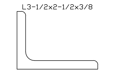 Vorschau des Symbols L3-1/2x2-1/2x3/8, Block AISC_L3_1_2X2_1_2X3_8