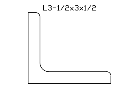 Vorschau des Symbols L3-1/2x3x1/2, Block AISC_L3_1_2X3X1_2