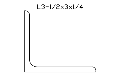 Vorschau des Symbols L3-1/2x3x1/4, Block AISC_L3_1_2X3X1_4
