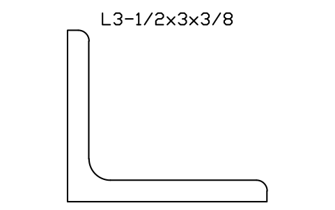 Vorschau des Symbols L3-1/2x3x3/8, Block AISC_L3_1_2X3X3_8