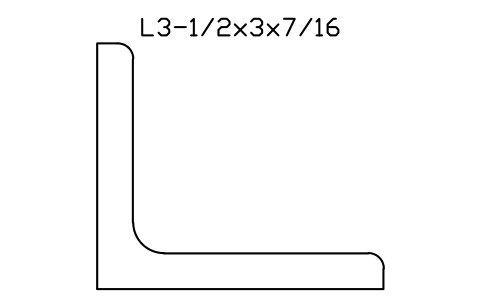 Vorschau des Symbols L3-1/2x3x7/16, Block AISC_L3_1_2X3X7_16