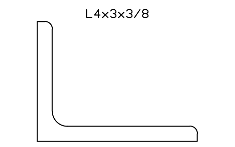 Vorschau des Symbols L4x3x3/8, Block AISC_L4X3X3_8