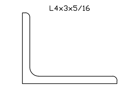 Vorschau des Symbols L4x3x5/16, Block AISC_L4X3X5_16