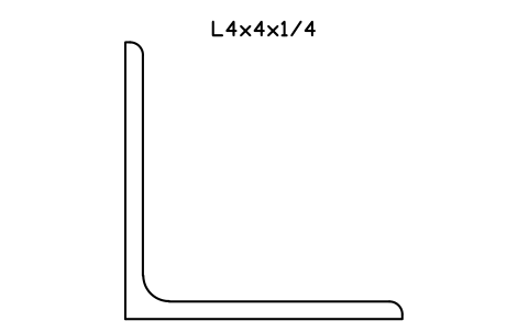 Vorschau des Symbols L4x4x1/4, Block AISC_L4X4X1_4