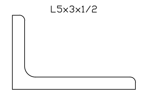 Vorschau des Symbols L5x3x1/2, Block AISC_L5X3X1_2