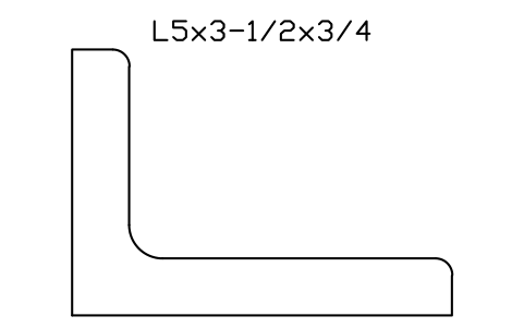 Vorschau des Symbols L5x3-1/2x3/4, Block AISC_L5X3_1_2X3_4