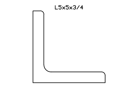 Vorschau des Symbols L5x5x3/4, Block AISC_L5X5X3_4