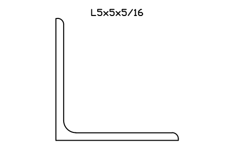 Vorschau des Symbols L5x5x5/16, Block AISC_L5X5X5_16