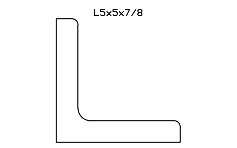 Vorschau des Symbols L5x5x7/8, Block AISC_L5X5X7_8