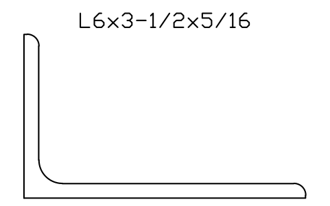 Vorschau des Symbols L6x3-1/2x5/16, Block AISC_L6X3_1_2X5_16