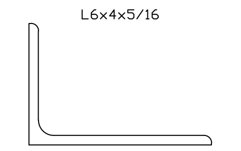 Vorschau des Symbols L6x4x5/16, Block AISC_L6X4X5_16