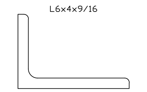 Vorschau des Symbols L6x4x9/16, Block AISC_L6X4X9_16