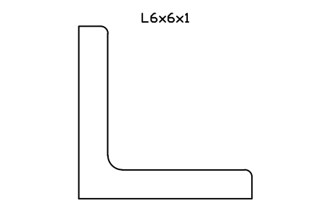 Vorschau des Symbols L6x6x1, Block AISC_L6X6X1