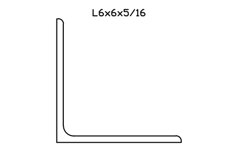 Vorschau des Symbols L6x6x5/16, Block AISC_L6X6X5_16