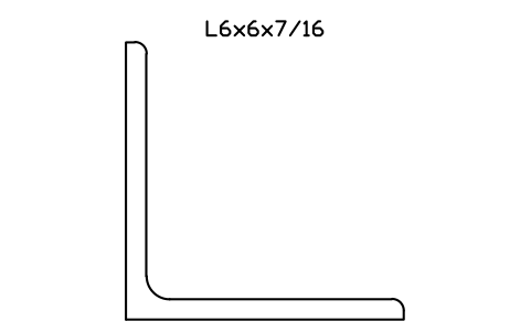 Vorschau des Symbols L6x6x7/16, Block AISC_L6X6X7_16