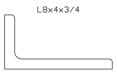 Vorschau des Symbols L8x4x3/4, Block AISC_L8X4X3_4