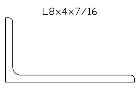 Vorschau des Symbols L8x4x7/16, Block AISC_L8X4X7_16